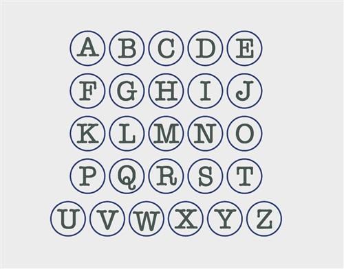 Single letter typewriter monogram
