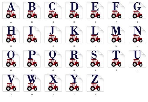 Tractor single letter monogram