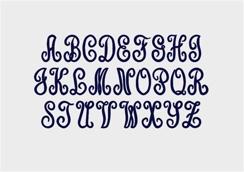 Upright script monogram