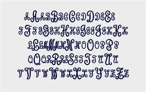 Upright script monogram