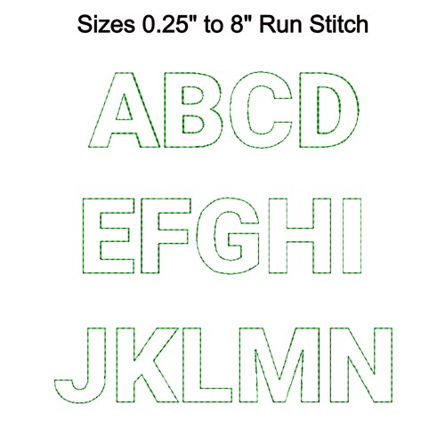 Block Outline Triple Run Font