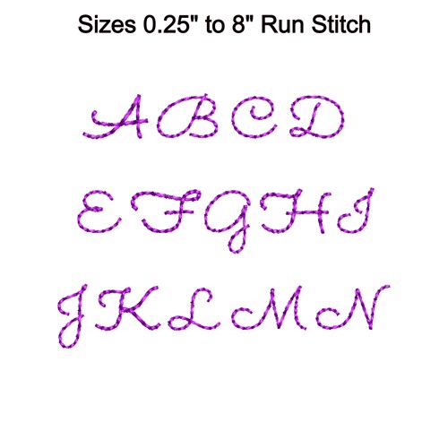 Camelia Triple Run Font Embroidery Font - Flowing Cursive Script Lettering - PES, DST & 6 formats