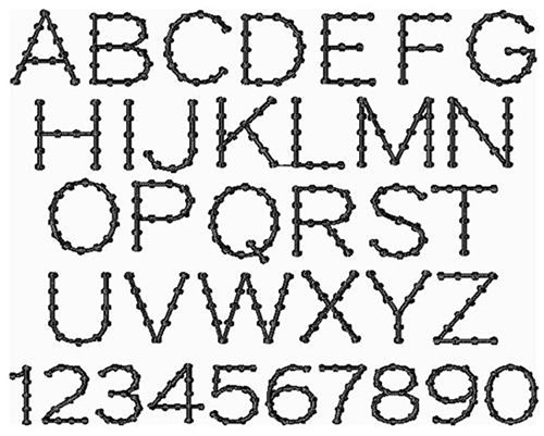 Candle Wick Embroidery Font - Outline Style - Home Format - PES, DST & 11 formats