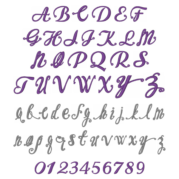 Script Font By Embroidery Patterns Embrilliance Fonts On Embroiderydesigns.com | Embroiderydesigns.com
