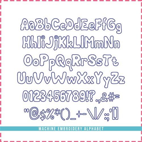 Chubby Cheeks Applique Font