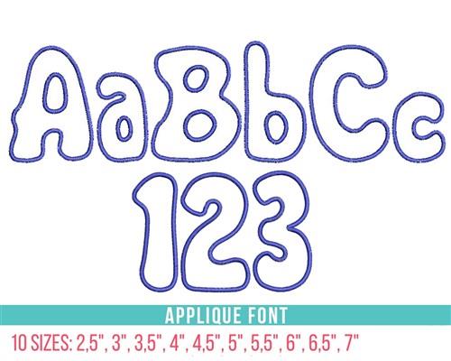 Chubby Cheeks Applique Font