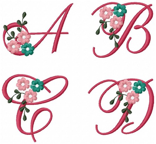 Floral Curves Monogram Embrilliance