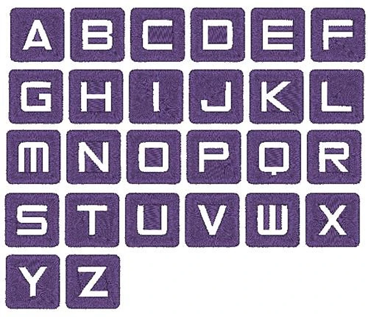 AMD Square Deal Reversed Embroidery Font - Bold Block Style Alphabet - Home Format - PES, DST & 7 formats
