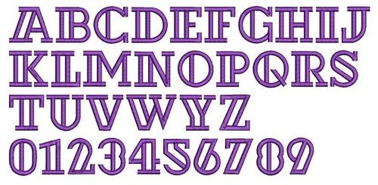 AMD Behind Bars Embroidery Font - Bold Block Outline Letters - PES, DST & 7 formats