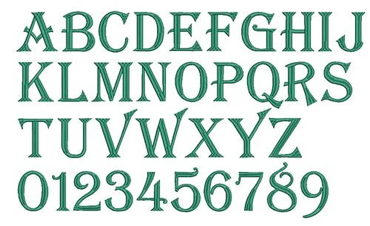 AMD Renaissance Script Embroidery Font - Bold Block Outline Lettering - Home Format - PES, DST & 7 formats