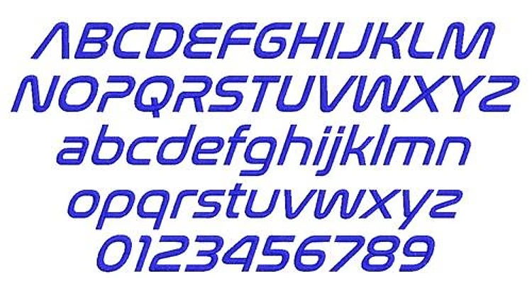 AMD NASA Nation Italic Embroidery Font - Italic Filled Text - Home Format - PES, DST & 7 formats
