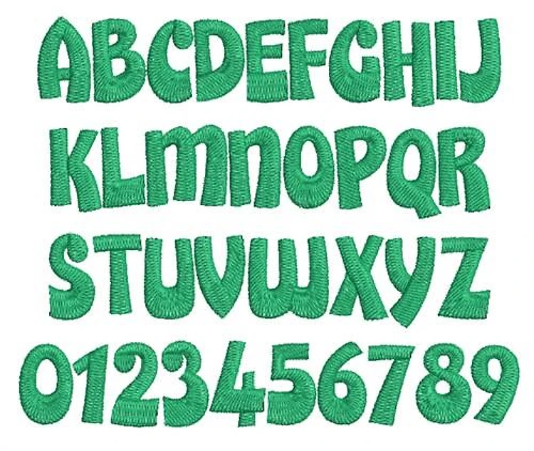 AMD Shook Up Embroidery Font - Classic Block Lettering with Fill Technique - PES, DST & 7 formats