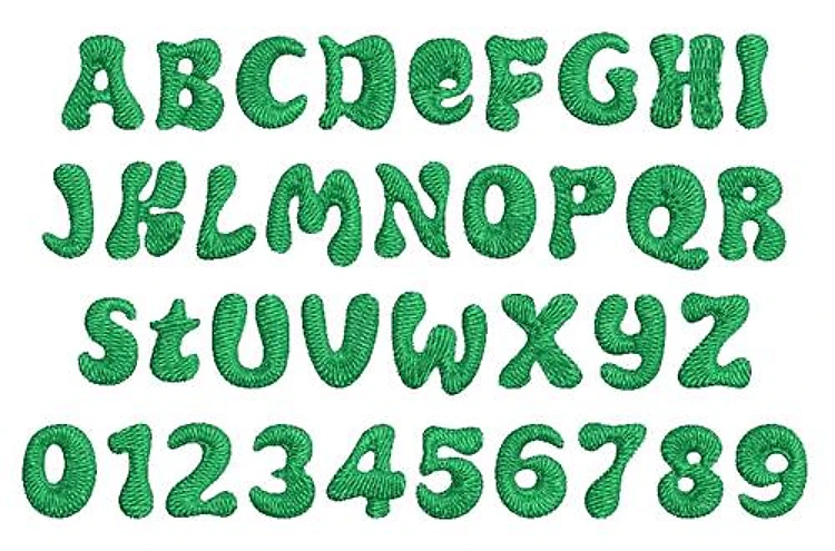 AMD Synthemesc Embroidery Font - Playful Bubbly Letters - Home Format - PES, DST & 7 formats