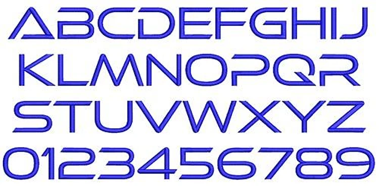 AMD Ethnocentric Light Embroidery Font - Modern Geometric Outline Letters - Home Format - PES, DST & 7 formats