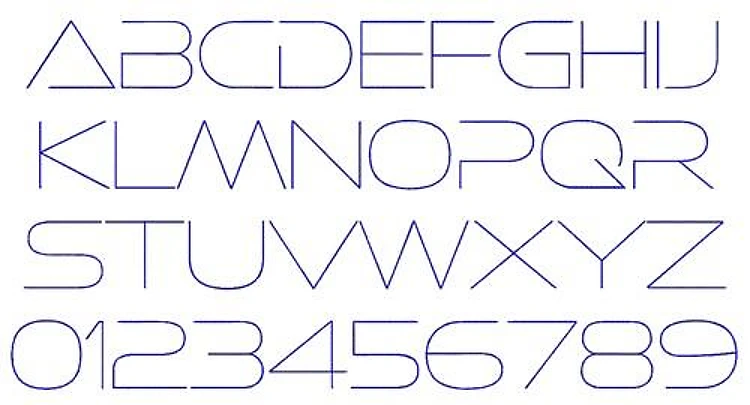AMD Ethnocentric Ultra Fine Embroidery Font - Decorative Outline Letters - PES, DST & 7 formats