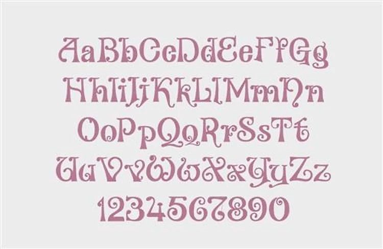 Alice Embroidery Font - Whimsical Decorative Style - PES, DST & 6 formats