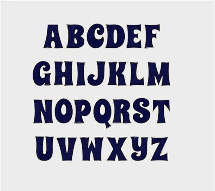 Curly block Embroidery Font - Playful Bold Curly Block Style - Home Format - PES, DST & 6 formats