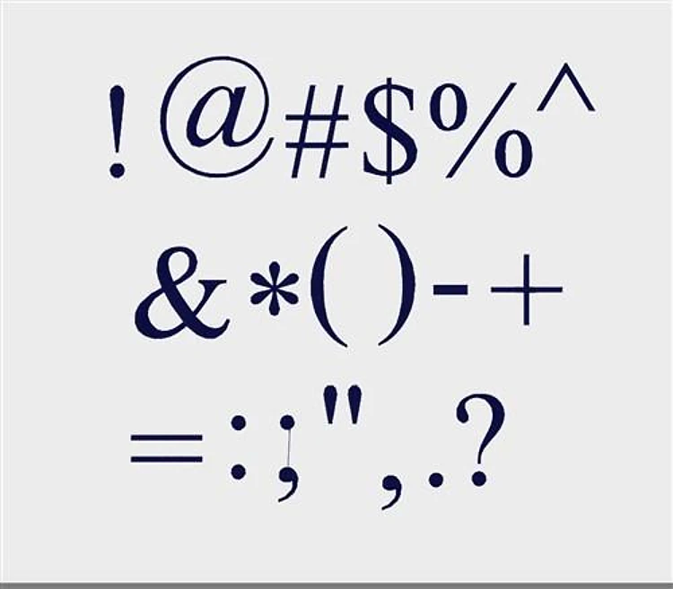 Punctuation Embroidery Font - Bold Symbols & Punctuation Marks - Home Format - PES, DST & 6 formats