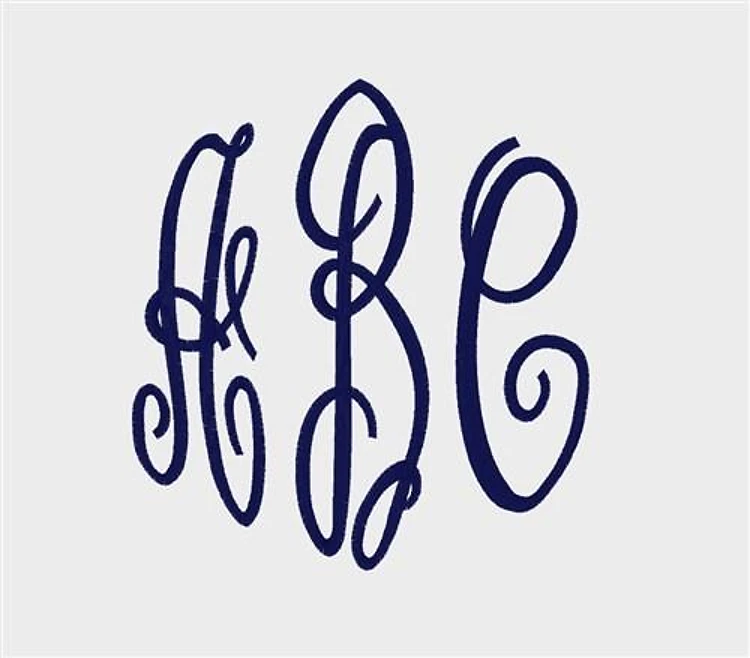 3 letter classic Embroidery Font - Decorative Script Alphabet - Home Format - PES, DST & 6 formats