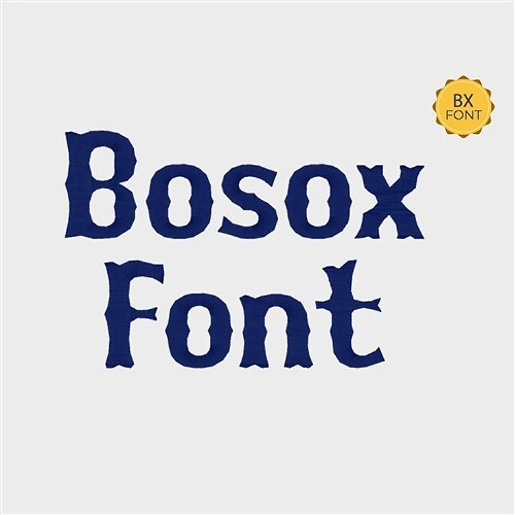 Bosox Embrilliance Embroidery Font - Bold Block Style Lettering - BX font
