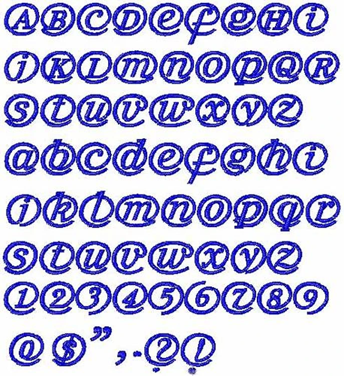 Arrobatherapy Embroidery Font - Playful Decorative Script - Home Format - PES, DST & 11 formats