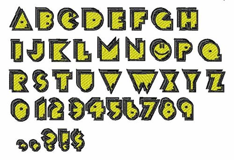 Crack Man Embroidery Font - Decorative Fill Lettering - Home Format - PES, DST & 11 formats