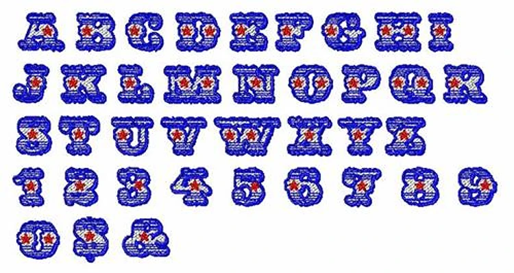 Wild West Embrilliance Embroidery Font - Bold Varsity Applique Lettering - BX font