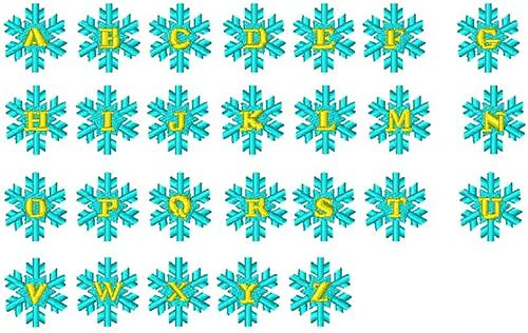 Snowy Caps Embrilliance - Winter Themed Alphabet - BX font