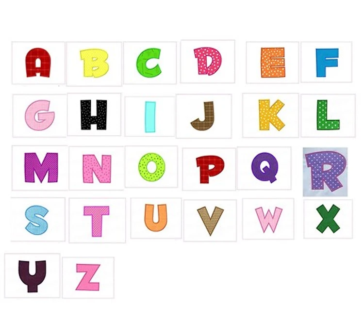 Monogram Alphabet Embroidery Font - Colorful Applique Alphabet - PES, DST & 7 formats