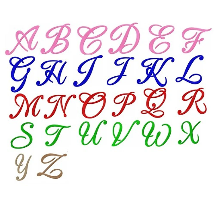 Monogram Solid Alphabet Font Embroidery Font - Flowing Cursive Lettering - Home Format - PES, DST & 5 formats