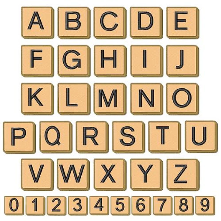 Scrabble Tiles No Numbers