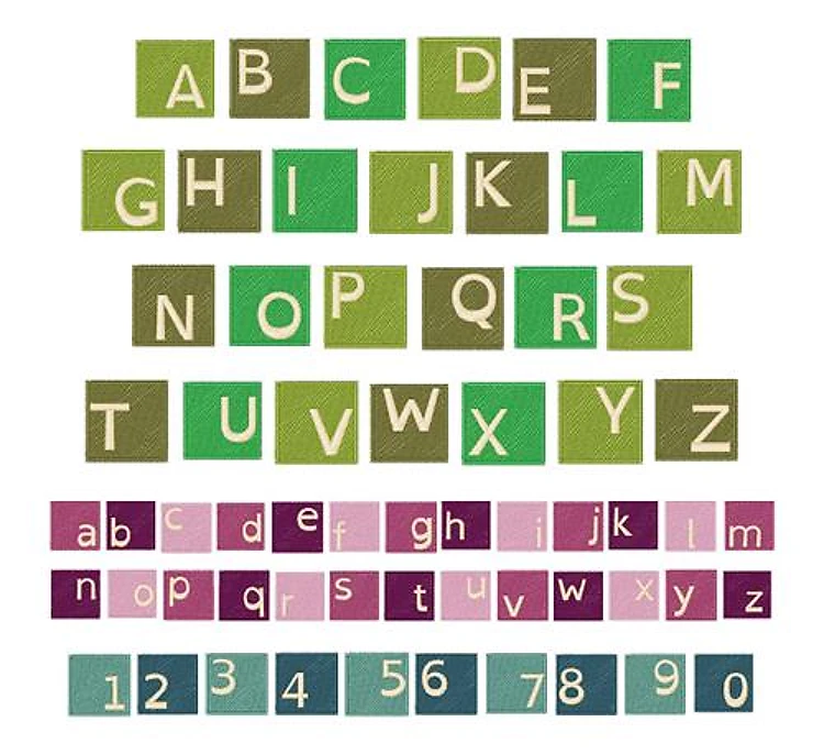 In the Box Font Embroidery Font - Classic Block Fill Lettering - Home Format - PES, DST & 11 formats