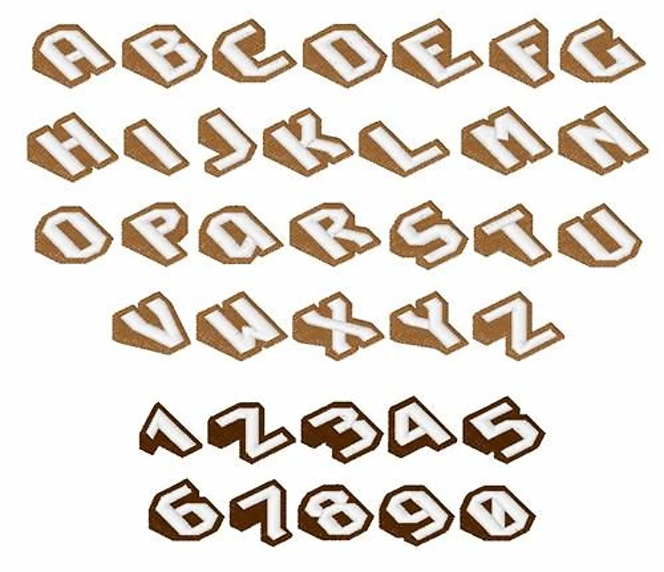 Sliced Font Embroidery Font - Decorative Style - PES, DST & 11 formats