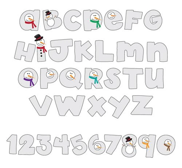 Snowman Font Embroidery Font - Playful Holiday Letters - PES, DST & 11 formats