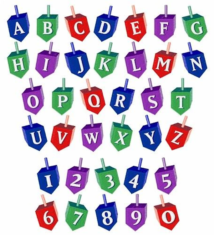 Dreide Font Embroidery Font - Festive Decorative Letters - PES, DST & 11 formats