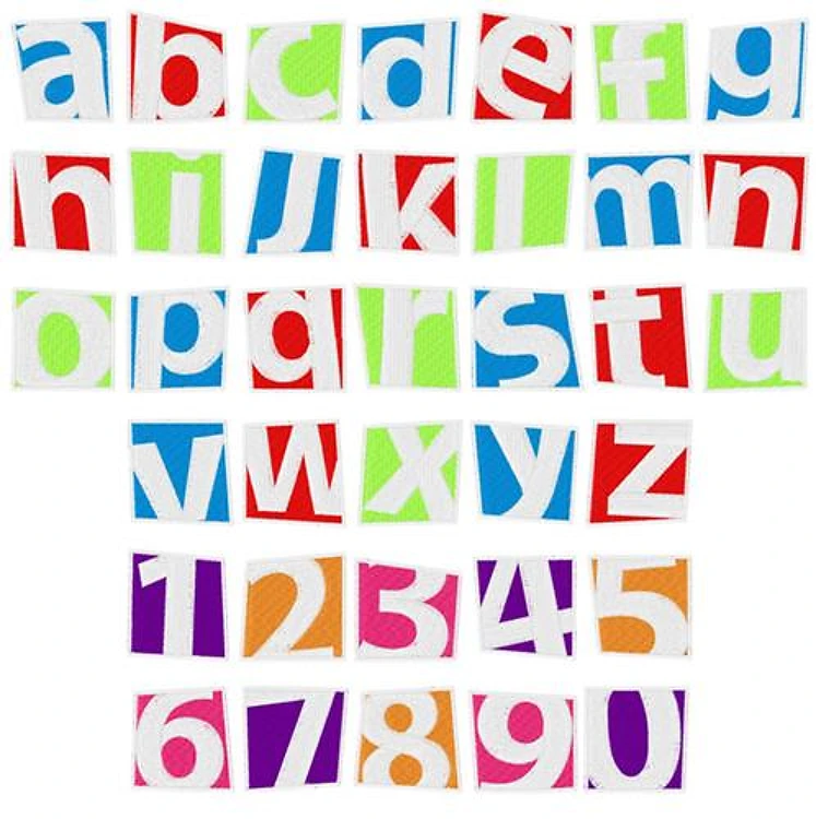 Negative or Positive Embrilliance Embroidery Font - Playful Block Lettering - BX font