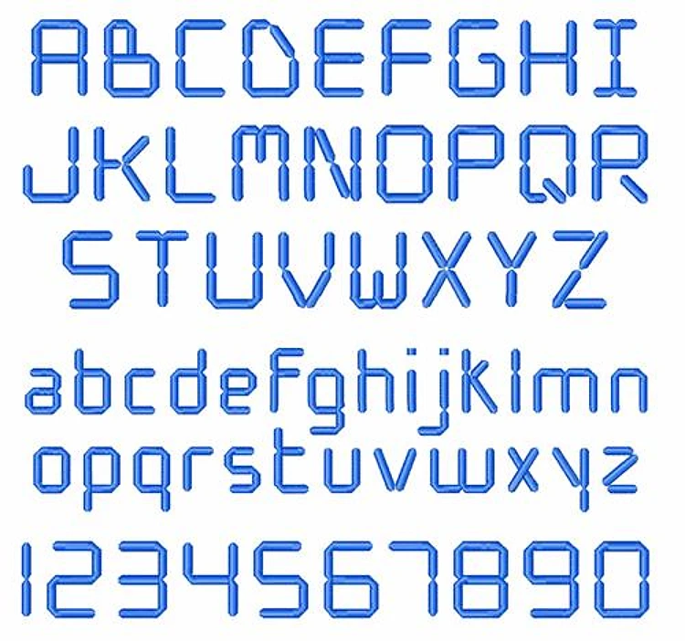 Digital Embrilliance Embroidery Font - Block Alphabet Letters - BX font