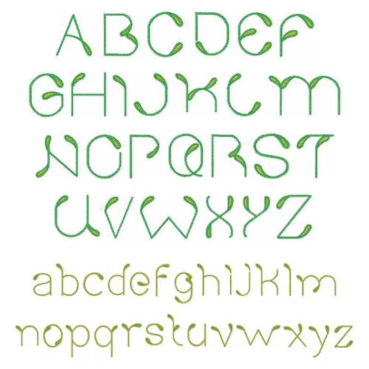 Bean Sprout Embrilliance Embroidery Font - Decorative Outline Style - BX font