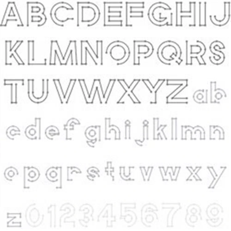 Connect The Dots Embrilliance Embroidery Font - Decorative Outline Letters - BX font