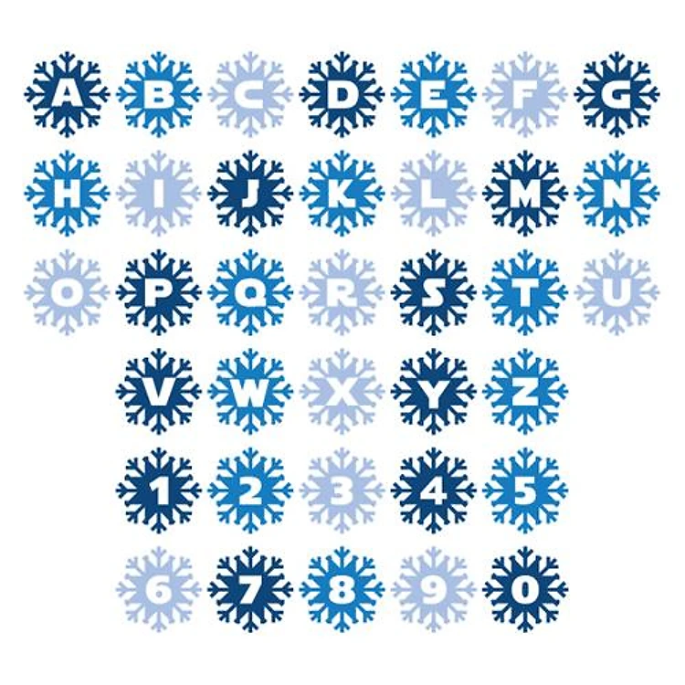Snowflake Embrilliance Embroidery Font - Decorative Winter Letters - BX font