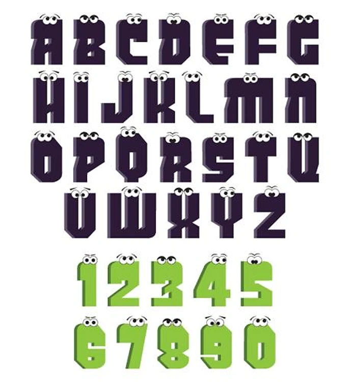 Googly Eyes Embrilliance Embroidery Font - Whimsical Decorative Letters - BX font