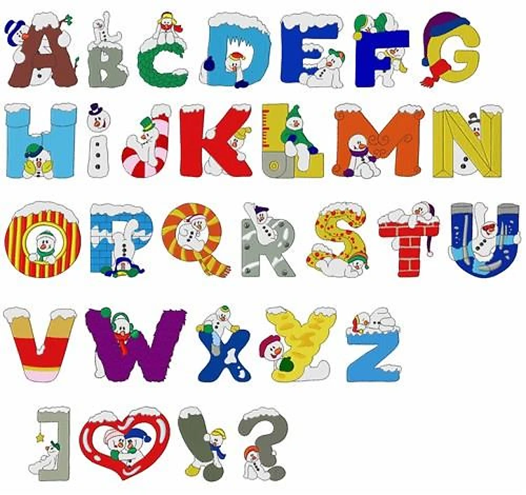 Snowman Alphabet Embrilliance