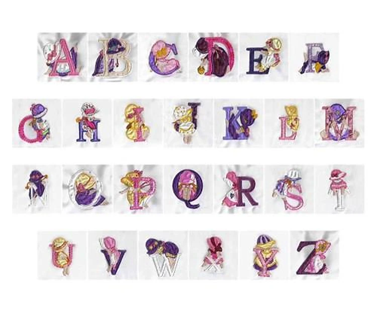 Applique Sunbonnet Alphabet Embrilliance Embroidery Font - Playful Applique Style Alphabet - BX font