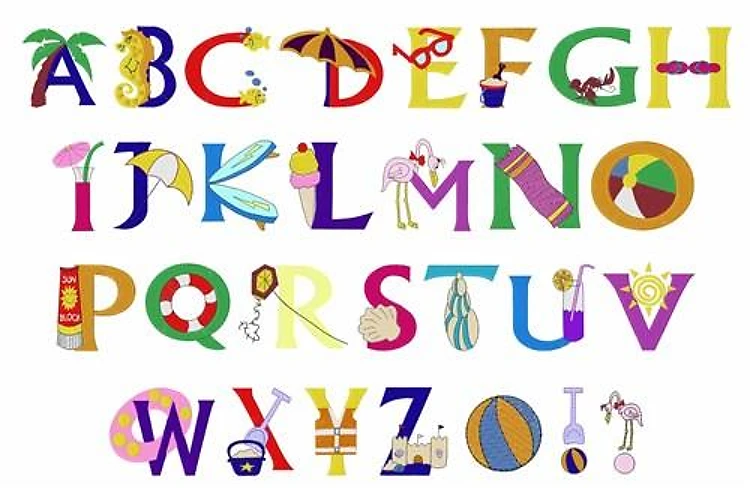 Beach Alphabet Embrilliance