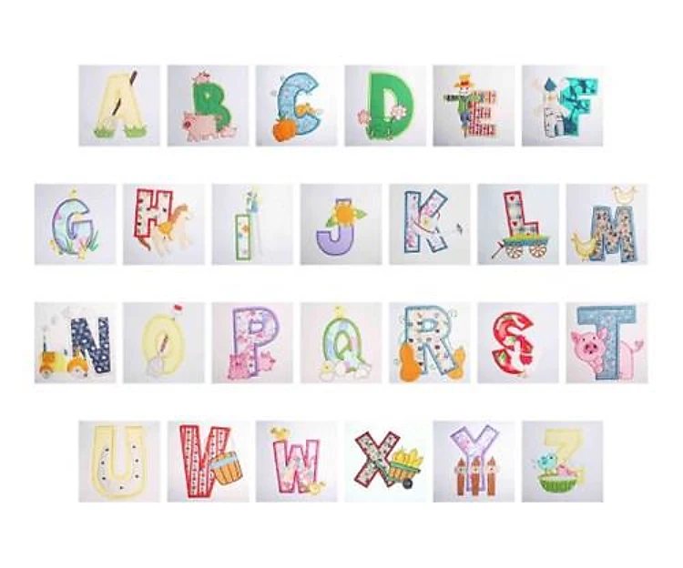 Farm Animal Applique Alphabet