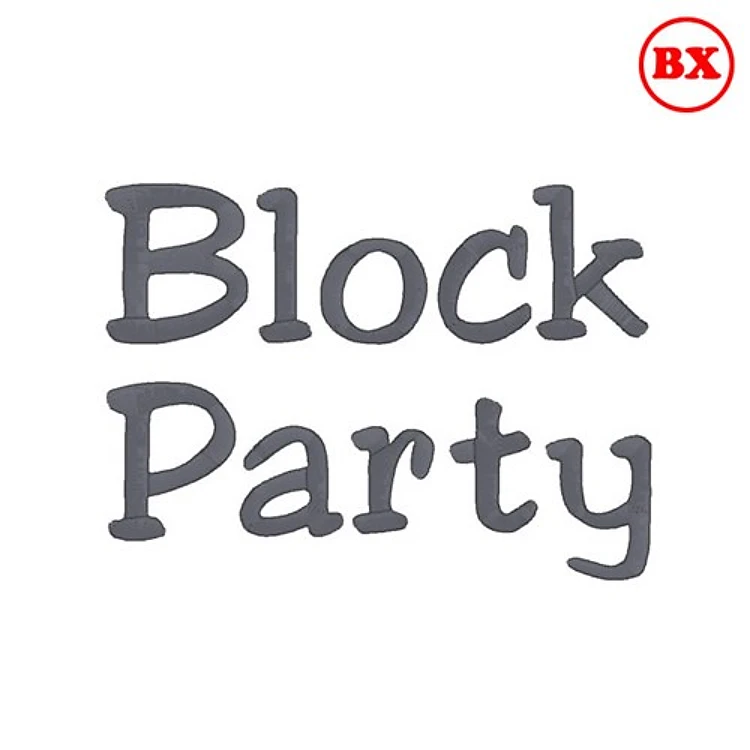 Block Party Embrilliance Font - Classic Block Fill Style - BX font