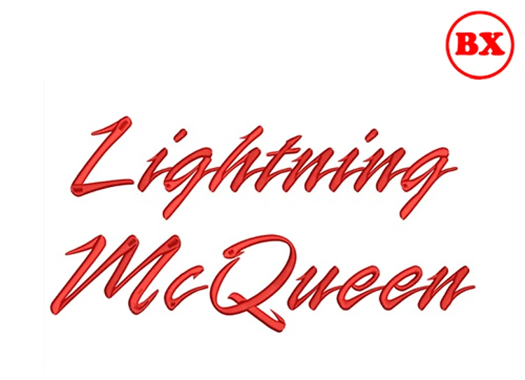 Lightning McQueen Embrilliance - Flowing Script Style - BX font