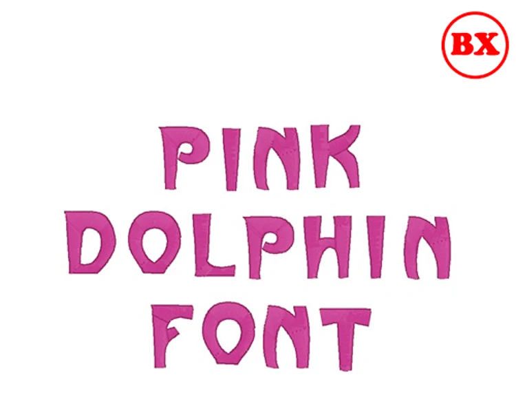 Pink Dolphin Embrilliance Embroidery Font - Playful Bold Letters - BX font