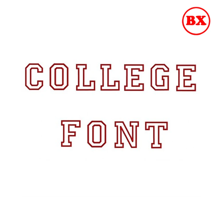 College Varsity Embrilliance Embroidery Font - Bold Collegiate Outline Letters - BX font