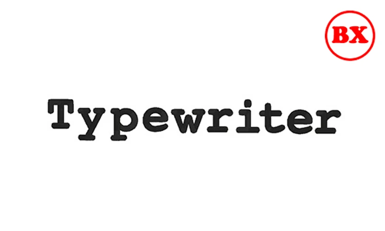 Typewriter Embrilliance Embroidery Font - Classic Block Style Alphabet - BX font